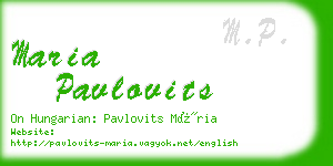 maria pavlovits business card